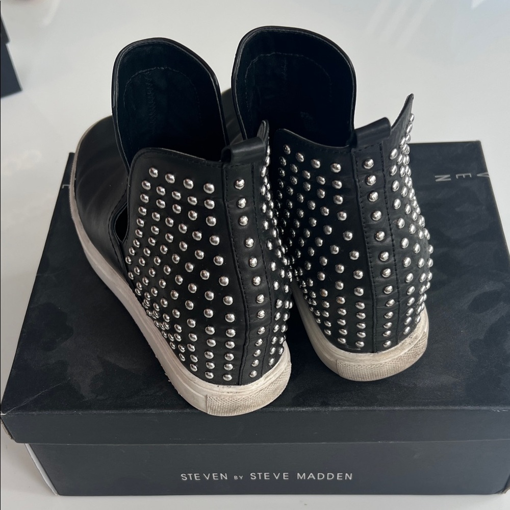 Steven By Steve Madden Black Studded Ankle Boots